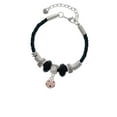 thumbnail image 2 of Delight Jewelry Silvertone Mini Pink Soccer ball Wife Celtic Knot Leather Bead Bracelet, 7"+2" Extender, 2 of 4