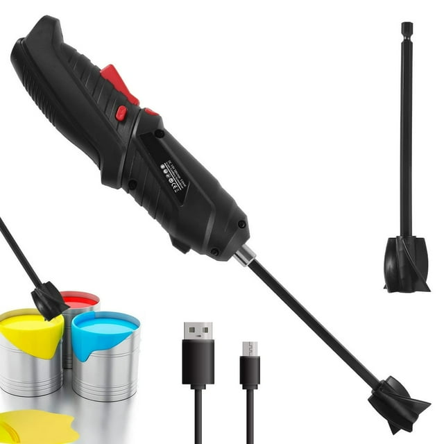 MesaSe Resin Mixer Handheld Battery Epoxy Mixer Electric Resin Mixer Resin Stirrer Minimizing Bubbles Resin Stirrer for Resin Silicone Mixing (Included 2 pcs Silicone Paddles)