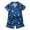 Blue, variant on Hiijoy Toddler Boys Satin Pajamas Short Sleeve Button-Down Shirt Shorts Sleepwear Homewear