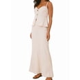 thumbnail image 2 of Women Two Piece Outfits Skirt Set Button Down Vest Short Skort Crew Neck Summer Business Casual Suit White M, 2 of 9