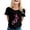 A-Black953, variant on Bibifish Womens Tees Crew Neck Short Sleeve Glitter Heart Shape Pink Ribbon Tshirt Cancer Awareness Casual Holiday T-Shirts