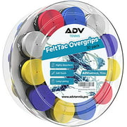 ADV FeltTac Dry Tennis Overgrips, Pro Grip Tape That Stays Dry & Absorbs Sweat with Velvety Comfort, Overgrip for Tennis Racquet, 30 Pack, Multi-Color
