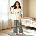 thumbnail image 5 of Edvintorg Loungewear for Girls Cute Printed Crew Neck Short Sleeve Loose Fit Casual Tops and Pants Size 2-15, 5 of 5