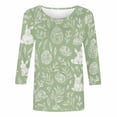thumbnail image 4 of UVEASISHA Women Cute Spring Holiday Tops Funny Bunny Eggs Printed Easter T Shirt Comfy Soft Athletic Casual Blouses Breathable Going Out Graphic Tee Multicolor S, 4 of 5