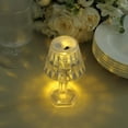 thumbnail image 2 of Efavormart 6 Pack | 4.5" Warm White Clear Crystal Mini Acrylic LED Desk Lamps, Decorative Accent Night Lights, 2 of 11