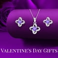 thumbnail image 5 of Eternal Rose with Necklace Earrings Set Birthday Gifts for Women Mom Preserved Real Flowers Mothers Day Valentines Day Gifts Anniversary Jewelry Sets for Women Grandma Wife Girlfriend Her (Purple), 5 of 9