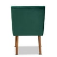 thumbnail image 5 of Baxton Studio Alvis Mid-Century Modern Emerald Green Velvet Upholstered and Walnut Brown Finished Wood Dining Chair, 5 of 10