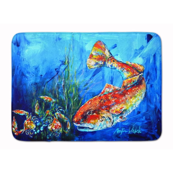Scattered Red Fish Machine Washable Memory Foam Mat