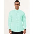 thumbnail image 3 of Camisa de vestir de manga larga con botones de color liso para hombre de negocios Menta verde M Unique Bargains Camisa, 3 of 6