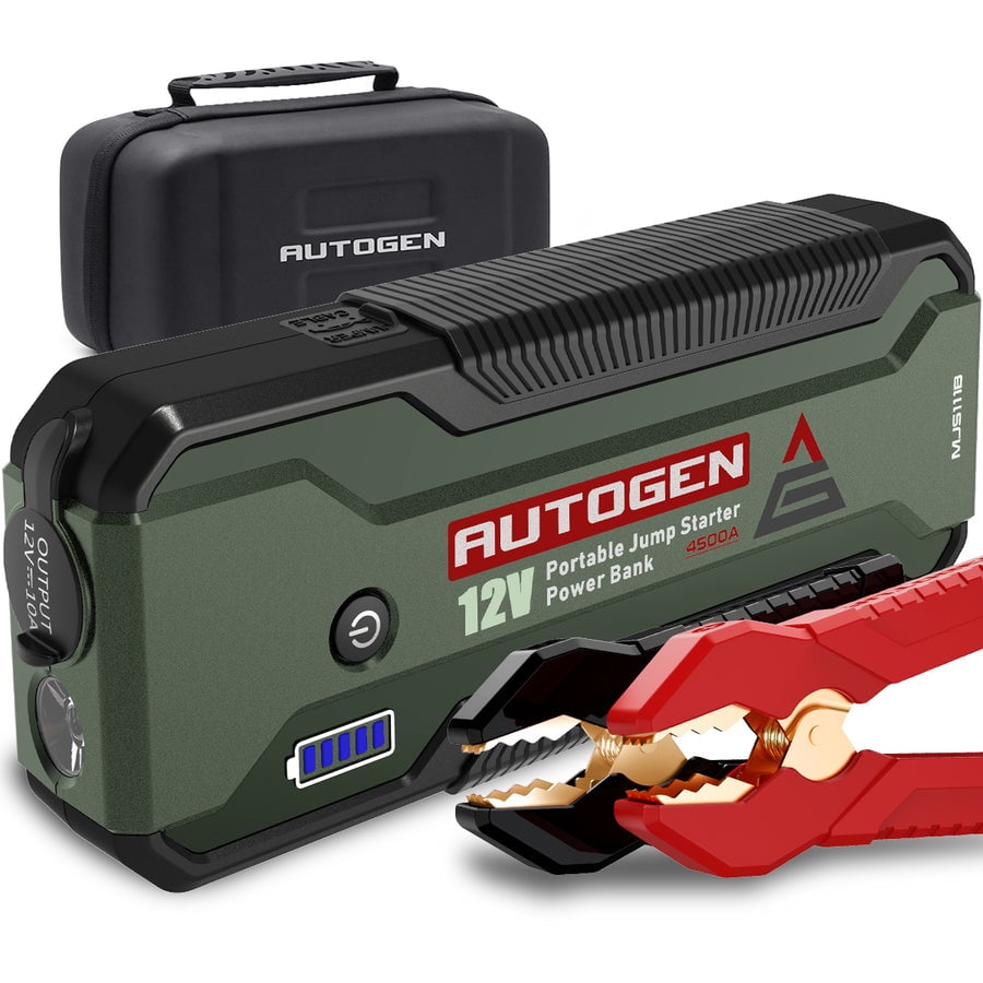 AUTOGEN 4500A Peak 32000mAh Car Jump Starter with EVA Protection Case (10.0L+ Gas & Diesel), 12V Portable Battery Starter, Jumper Box Booster Pack with Built-in LED Light, USB Quick Charge 3.0 -