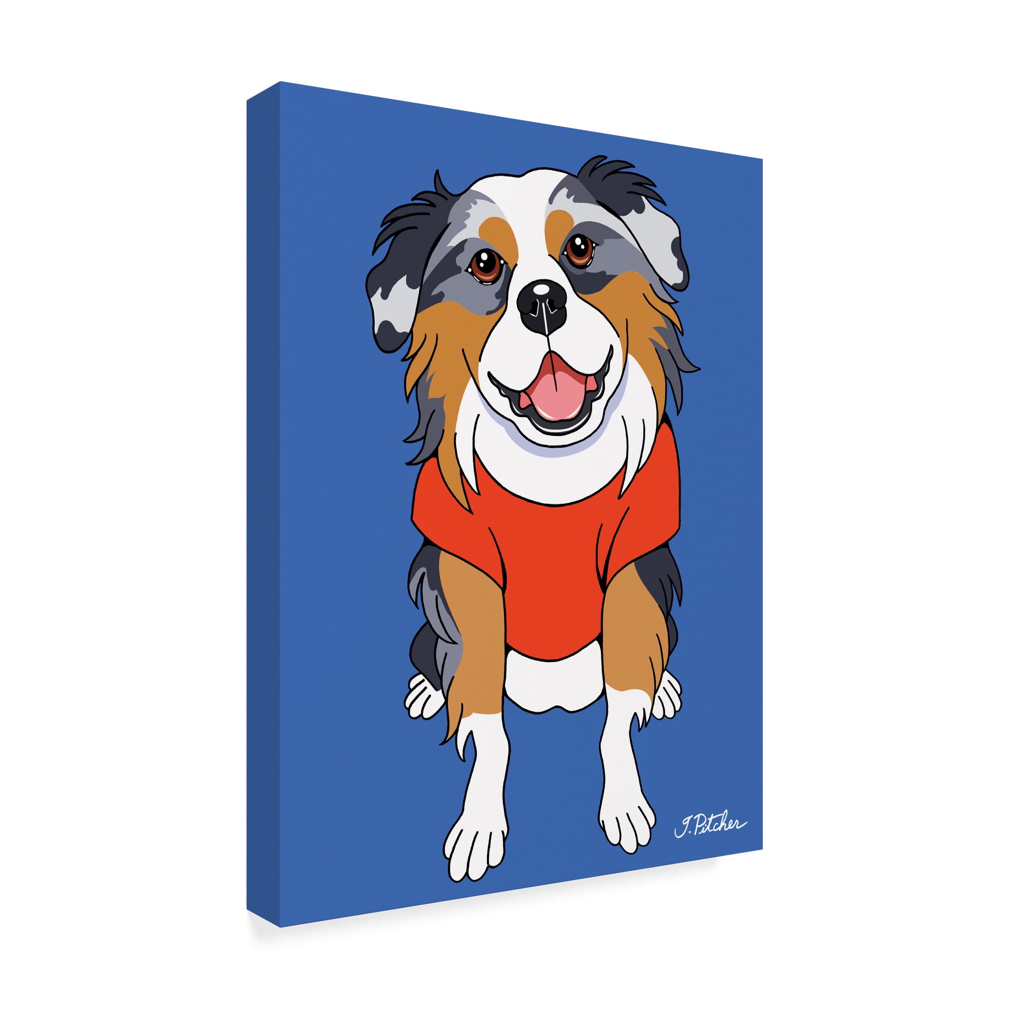 Trademark Fine Art 'Australian Shepherd Illustration' Canvas Art by Tomoyo Pitcher