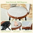 thumbnail image 4 of LUFTUT Bar Stools Set of 2, 25" Kitchen Island Stools, Swivel Barstools with Light Grey & Brown Two-Tone PU Leather Upholstery & Black Metal Legs, Modern Breakfast Bar Chairs, 4 of 8
