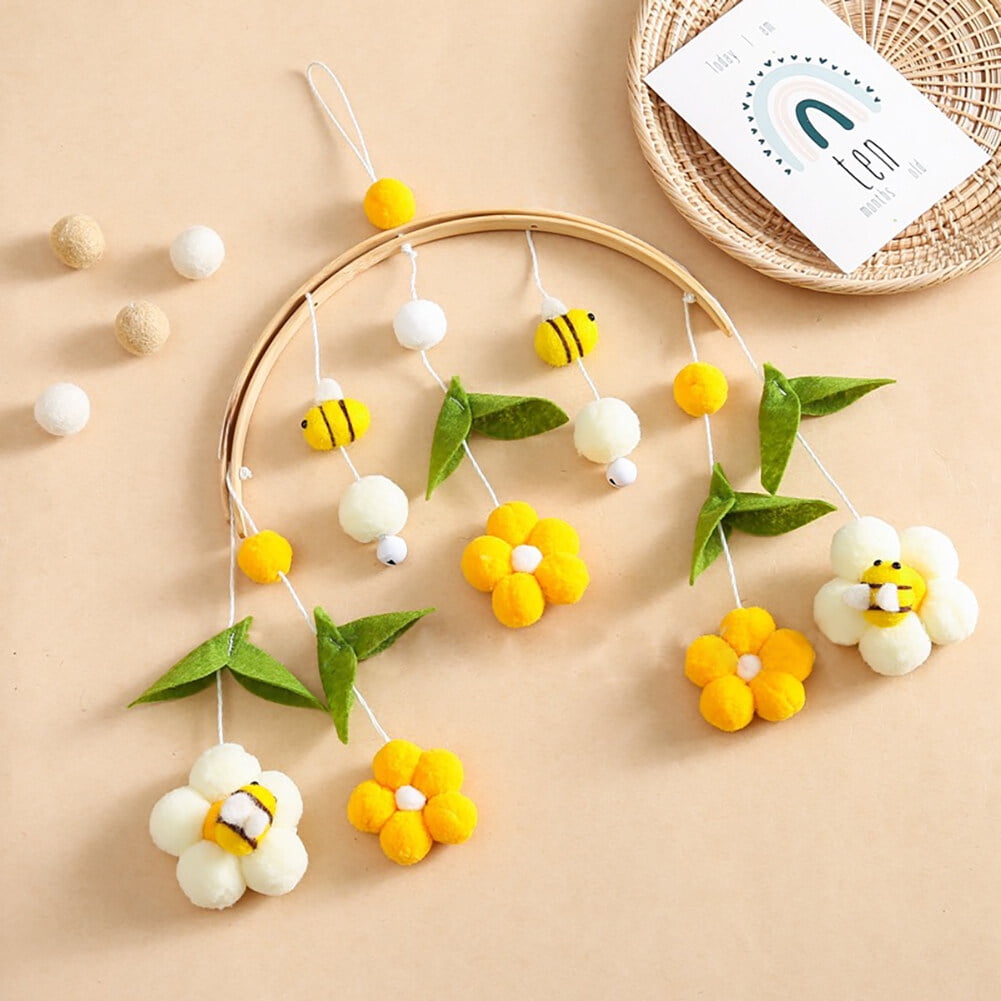 Hand-Woven Baby Bed Bell Mobile – Wooden Pendant Toy for Crib, Nursery, Car, Office & Travel – Soothing & Decorative Infant Toy