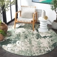 thumbnail image 3 of SAFAVIEH Cabana Selma Distressed Indoor/Outdoor Area Rug, Green/Ivory, 6'7" x 6'7" Round, 3 of 16