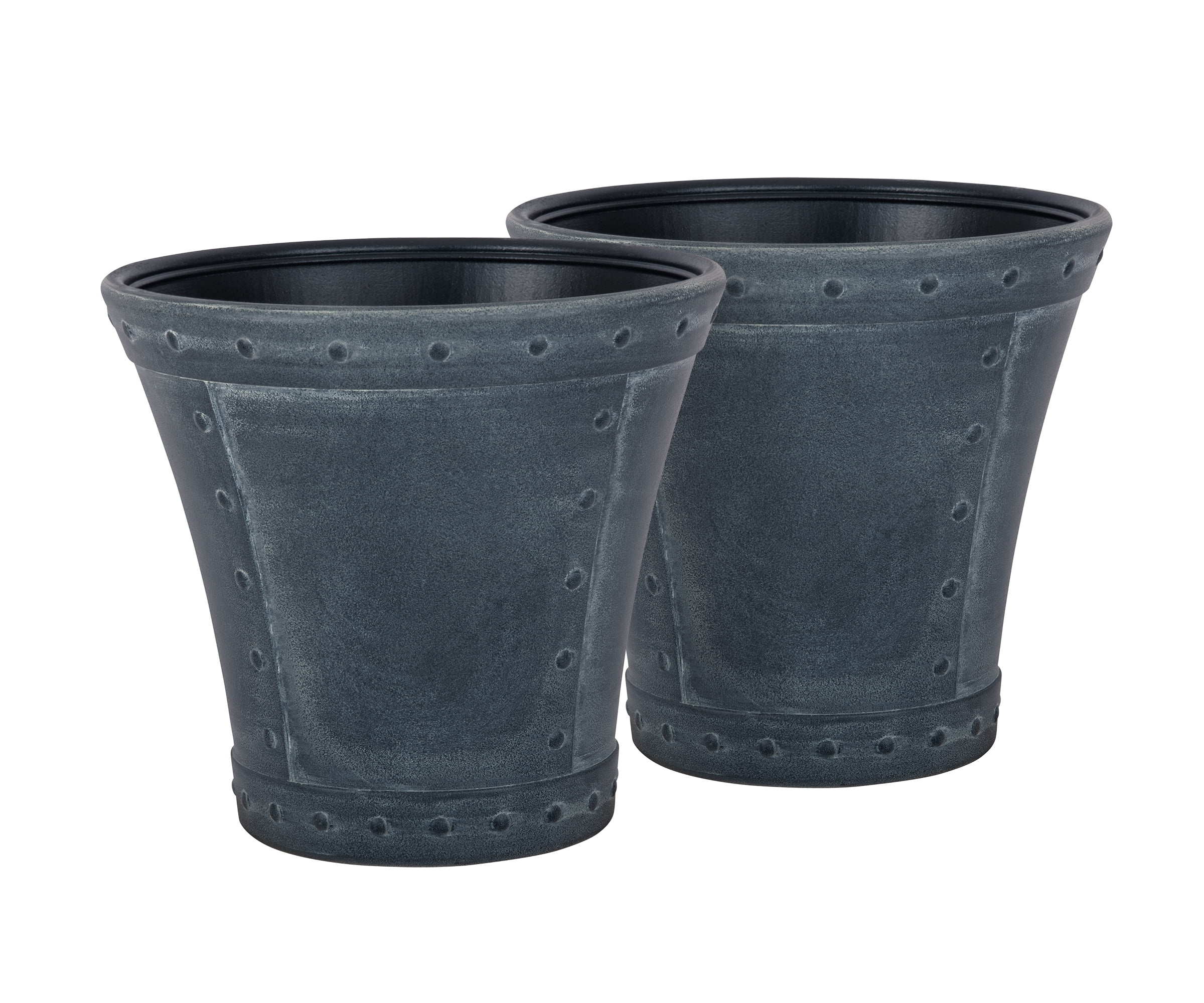 Suncast Rivanna Resin Planter, Zinc, Contains 2 Planters by Suncast