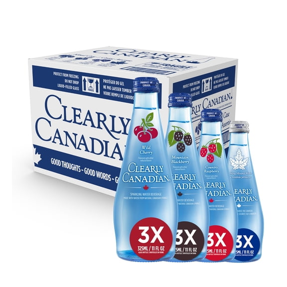 Clearly Canadian Sparkling Water Variety 12 Count, 11 fl oz