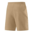 thumbnail image 5 of Domuza Quick Dry Workout Shorts for Men Elastic Waist Running Gym Shorts Running Casual Summer Shorts with Zipper Pockets Khaki L, 5 of 6