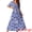 Dark Blue, variant on Women's Floral Short Flutter Sleeve Flowy Maxi Dresses L Hot Pink