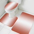 thumbnail image 3 of Red Ombre Bath Mat 3 Piece Bathroom Rug Set, Modern Gradient Abstract Art Non Slip Bath Rug Contour Mat and Toilet Lid Cover, Absorbent Shower Mats Soft Bath Rugs and Mats Sets, 3 of 8