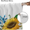 thumbnail image 6 of Sunflower Curtains Watercolor Yellow Natural Farmhouse Floral Pattern Blackout Print Rod Pocket Window Drapes for Bedroom Living Room 42x54in, 6 of 6