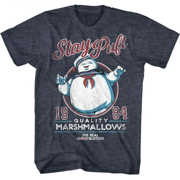 The Real Ghostbusters Staypuft Navy Heather Adult T-Shirt 4Xl