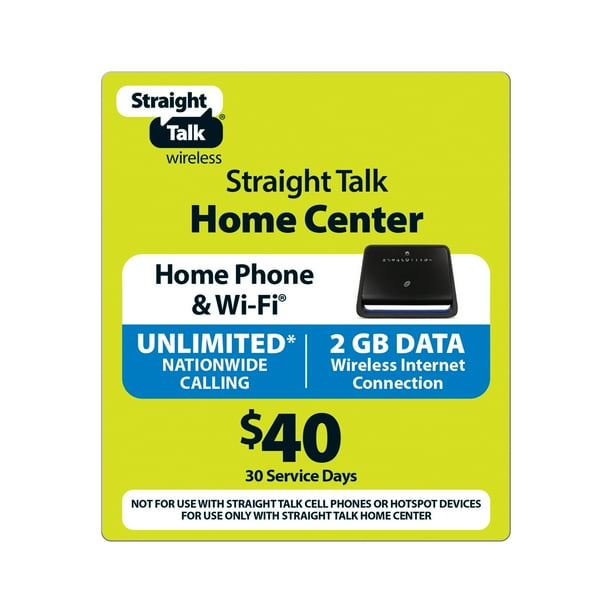 Straight Talk 40 Home Phone & WiFi 30Day Plan ePIN Top Up (Email