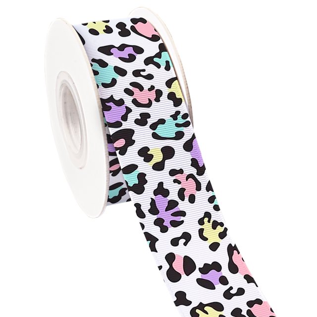 Animals Speckle Leopard Print Design Printed Grosgrain Satin Ribbon for Gift Wrapping Hair Bow Craft Accessory 50 Yards Jiayi
