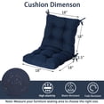 thumbnail image 4 of Goodgoods 18" x 36" Tufted Outdoor Dining Chair Cushions, 2-Pack Water & Fade Resistant Patio Cushions, Dark Blue, 4 of 7