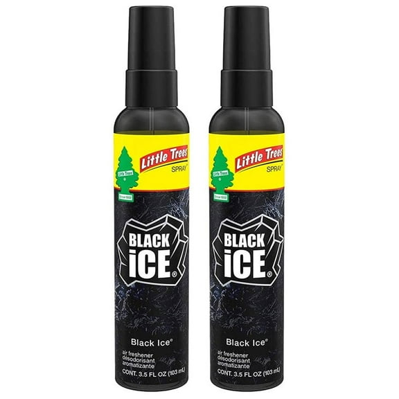Car Air Freshener Little Trees Spray (Black Ice), 2 Pack