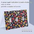 thumbnail image 3 of Yayeee Toggle Light Switch Wall Plate 2-Gang 4.56"x4.48" Decorative Outlet Cover, Small Colorful Flower, 3 of 7