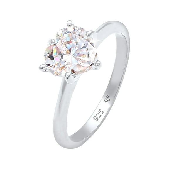 Elli by Julie & Grace Cubic Zirconia Engagement Ring 925 Silver Size 6-8