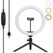 Ring Light LED Dimmable Lamp Selfie Ring Light with Tripod Stand for YouTube Video, Led Camera Ringlight for Live