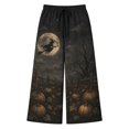 thumbnail image 4 of JIAYUE Women Halloween Pants Casual Graphic Printed Drawstring Waist Wide Leg Long Bottoms for Outdoor Sport Street Wear, 4 of 5