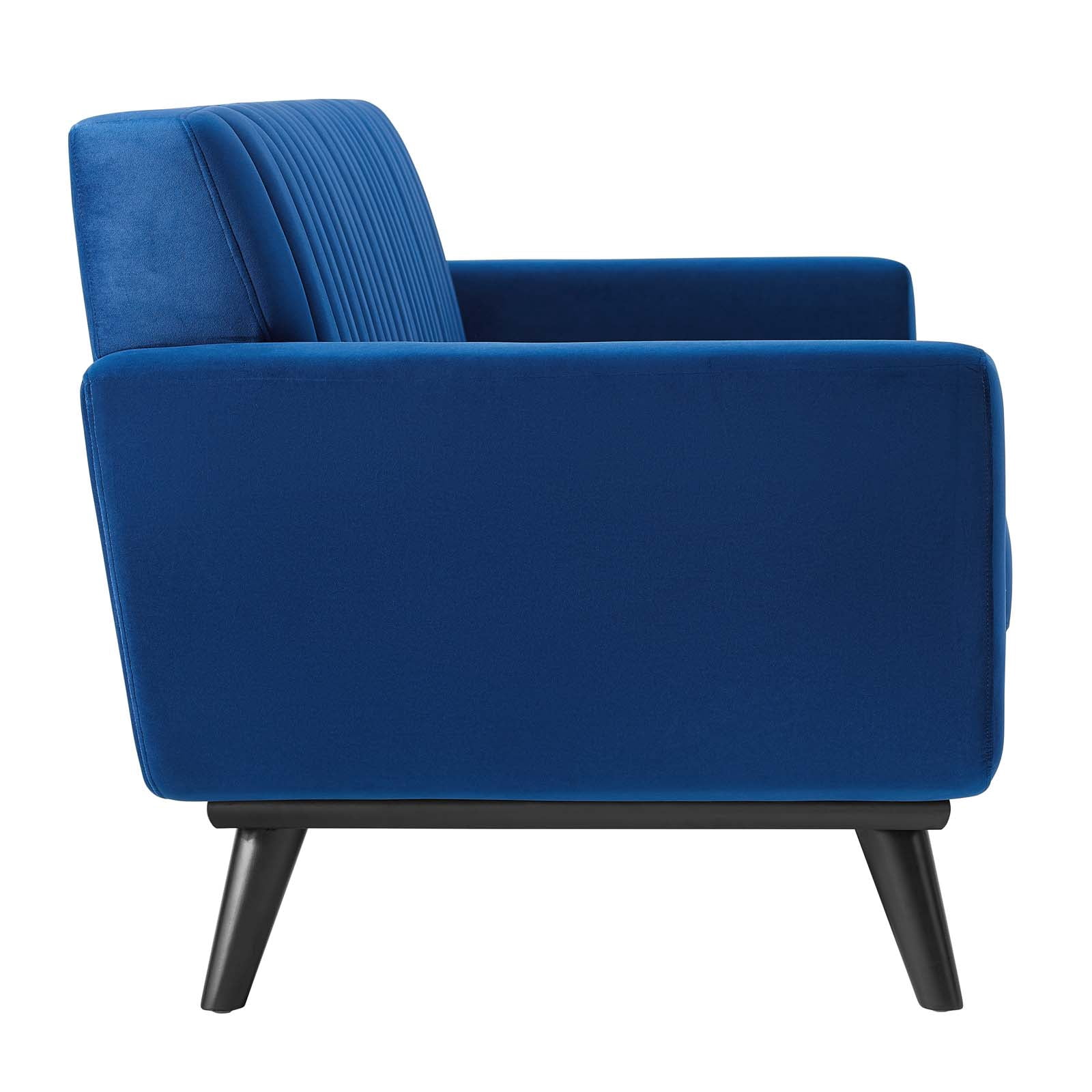Modway Engage Channel Tufted Performance Velvet Loveseat in Navy
