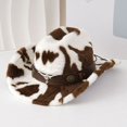 thumbnail image 6 of Vjnyvs Winter Cowboy Print Cowboy Hat Plush Western Hat Funny Cowboy Hat Wide Brim Cowboy Hat for Fancy Party Accessory, 6 of 7