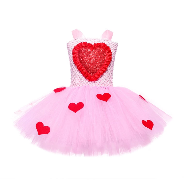 cute valentines dresses for 12 year olds Guitiannn Girls' Dresses Love Heart Print Tutu Dress Girls Valentines Day Dress Tea Party Dresses for Toddler Girl 6-7 Years, Toddler Girl's, Black