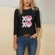 thumbnail image 5 of RKSTN Valentine's Day 3/4 Sleeve Tops for Women Oversized Crewneck Valentines Graphic Print Short Sleeve T Shirt Womens Casual Solid Round Neck Loose Comfy Three Quarter Sleeve Shirt Spring Clothes, 5 of 7
