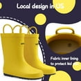 thumbnail image 3 of Kushyshoo Yellow Kids Rain Boots for Girls Toddler Waterproof Rubber Design with Easy-On Handles Size 2, 3 of 6