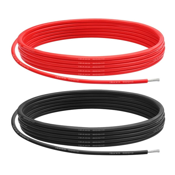 Cable de silicona de calibre 16 AWG, 3 m, rojo y negro para Arduino