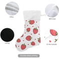 thumbnail image 3 of SKYSONIC Strawberry Christmas Stocking Personalized Large Candy Stocking Hanging Gift Xmas Stockings Decoration for Family Holiday Party Ornaments Decor Fireplace, 3 of 7