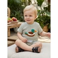 thumbnail image 5 of BemeyourBBs Newborn Baby Boy Duck Outfits Cute Infant Boys Summer Clothes Mallard Embroidered Striped Crew Neck Short Sleeve Romper and Shorts 2 Pcs Set, 5 of 9