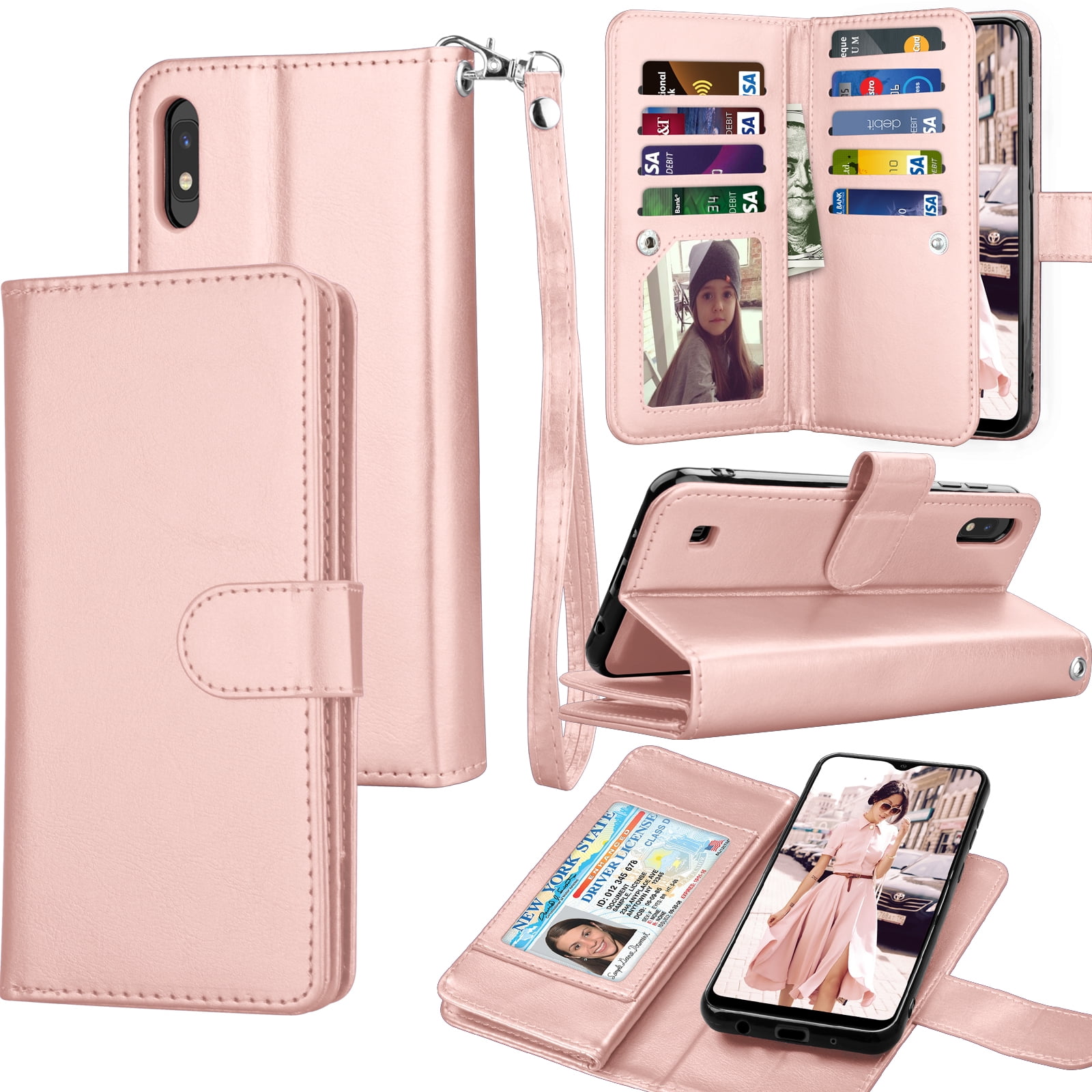 HMTECH Galaxy A10 Case Samsung Galaxy A10 Phone Cover 3D Beige Pink Sand PU Leather Flip Notebook Wallet Case Magnetic Stand Card Holder Slot Folio Bumper Case for Samsung Galaxy A10,YX Beige Sand 