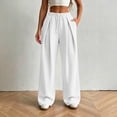 thumbnail image 2 of Ixbnca Womens Sweat Pants Comfortable Pleated Drawstring Sports Pants with Pockets Loose Elastic Waist Workout Pants, 2 of 7