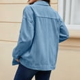 thumbnail image 4 of cocolona Womens Oversized Denim Jacket Long Sleeve Button Down Classic Jean Jacket Loose Fit Trucker Coat, 4 of 7