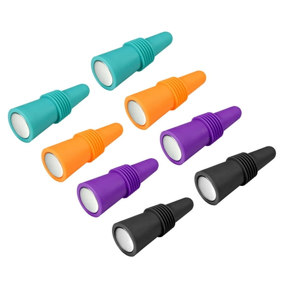 Uxcell Silicone Wine Bottle Stoppers Sealer Caps Cover for Drink 4 Colors, 8Pack