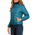 thumbnail image 4 of INSPIRE CHIC Women's Puffer Jacket Stand Collar Lightweight Hooded Zip Up Jacket M Lake Blue, 4 of 6