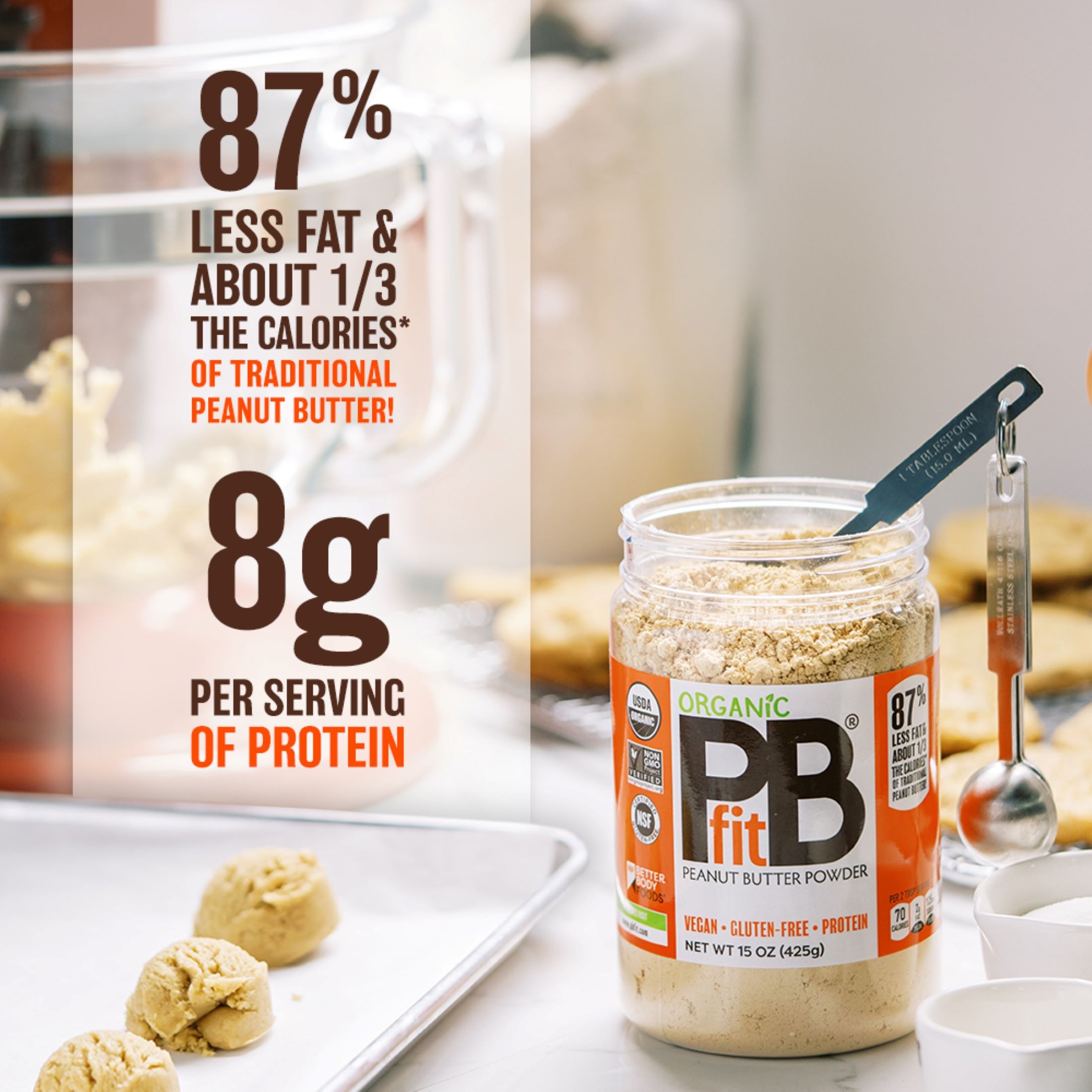 PBfit, Organic All-Natural Peanut Butter, Powder, 15 oz - image 4 of 7