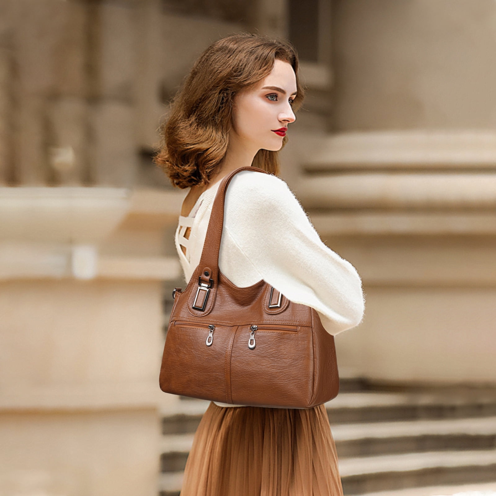 KALUNMA Hobo Bag for Women Crossbody Purse and Handbags Ladies Leather Shoulder Bags