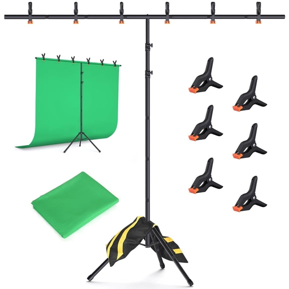 Kit de fondo de pantalla verde Forlogic en forma de T de 2,4 x 2,1 m con soporte