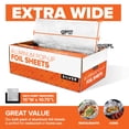 thumbnail image 5 of Pre-Cut Deli Aluminum Foil Sheets, 500 Count 15” Extra Wide Heavy Duty Pop Up Foil Sheets for Restaurant, Disposable Foil Sheets for Food, Tin Foil Sheets for Burrito, Hot Dog or Sandwich, 5 of 7